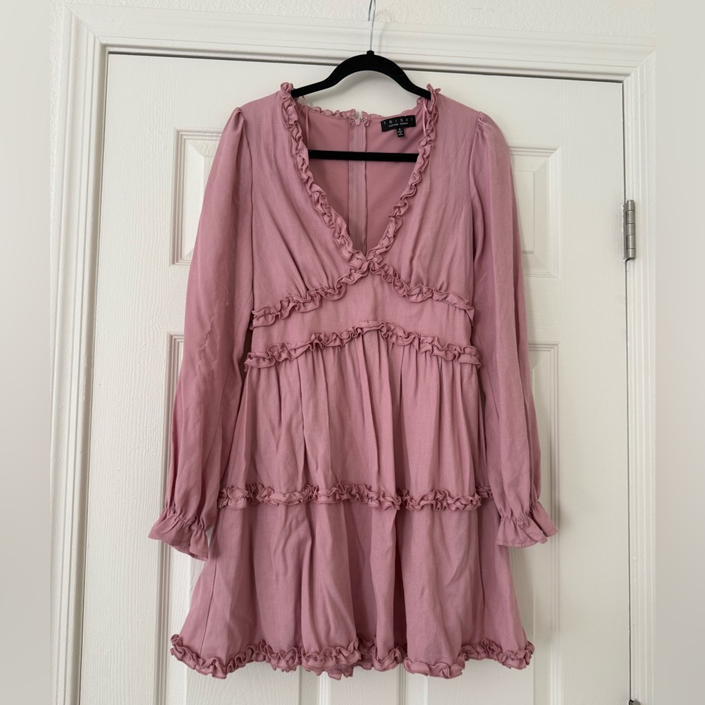Trixxi Pink Ruffle Dress flawed